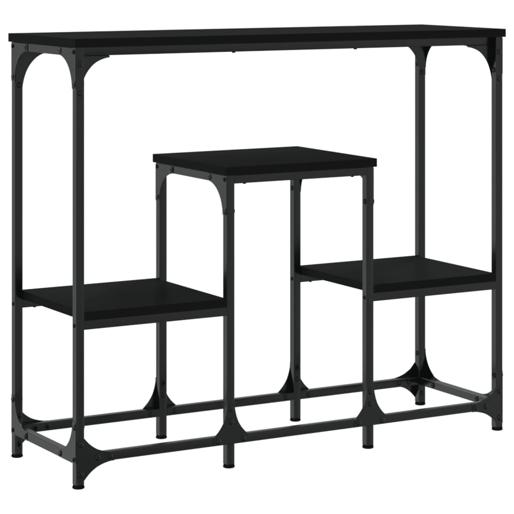 Tavolino Consolle Nero 89,5x28x76 cm in Legno Multistrato 833383