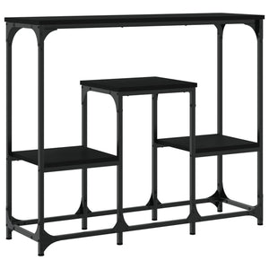 Tavolino Consolle Nero 89,5x28x76 cm in Legno Multistrato 833383