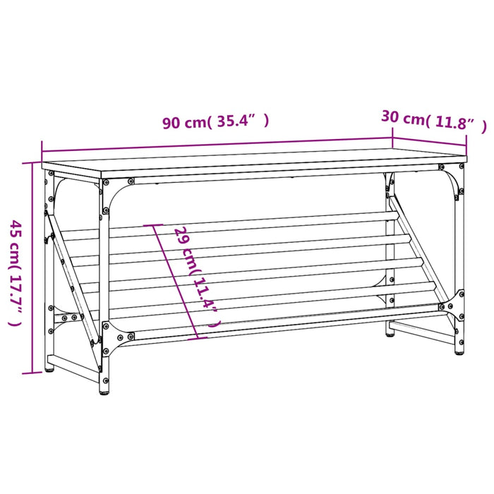Scarpiera Grigio Sonoma 90x30x45 cm in Legno Multistrato 833421
