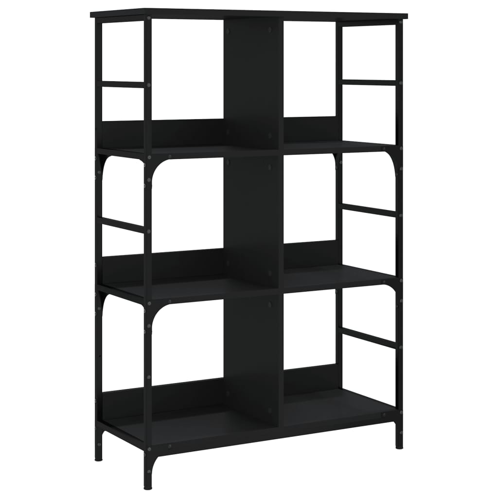 Libreria Nera 78,5x33x117,5 cm in Legno Multistrato 835249