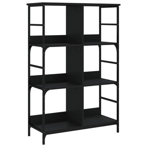 Libreria Nera 78,5x33x117,5 cm in Legno Multistrato 835249