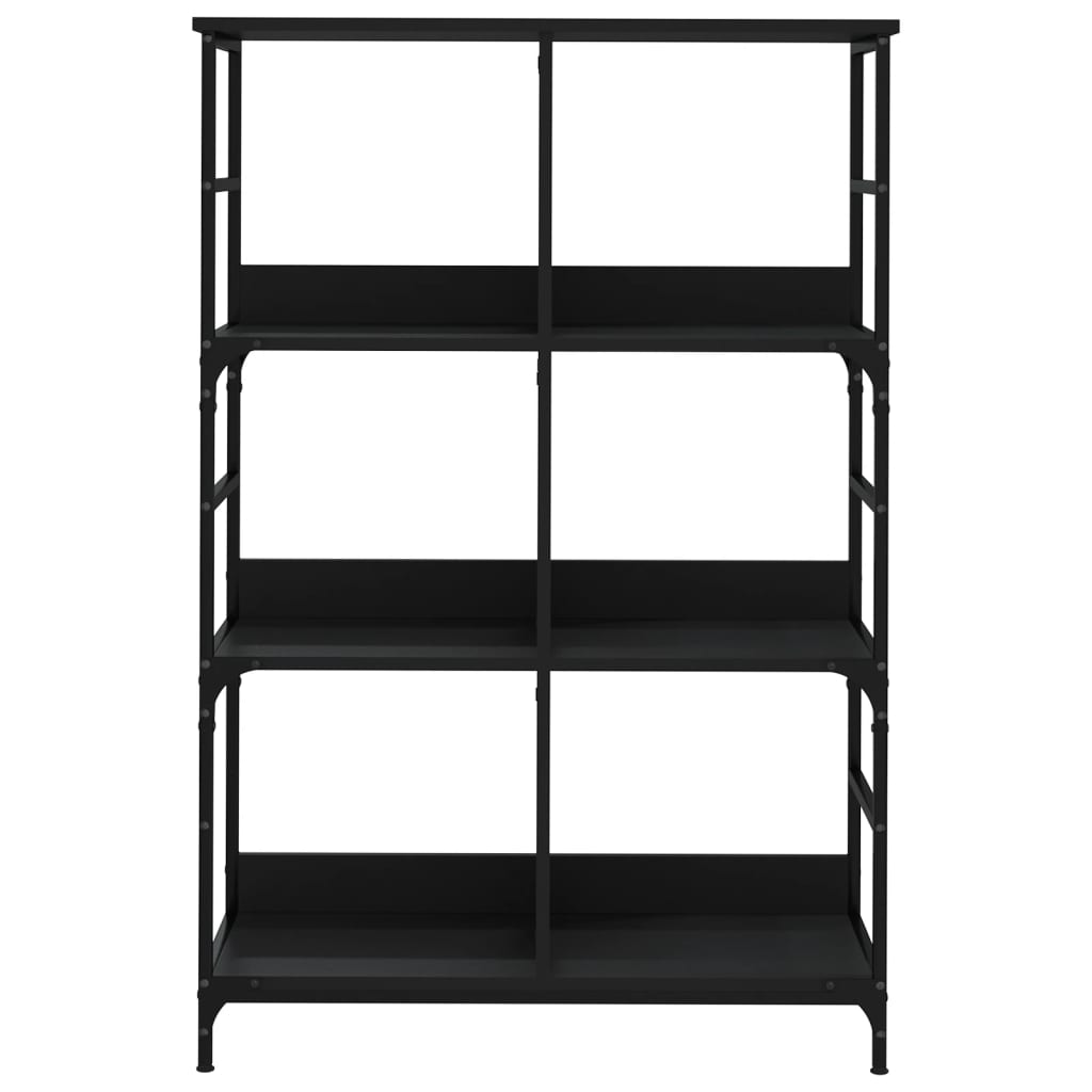 Libreria Nera 78,5x33x117,5 cm in Legno Multistrato 835249