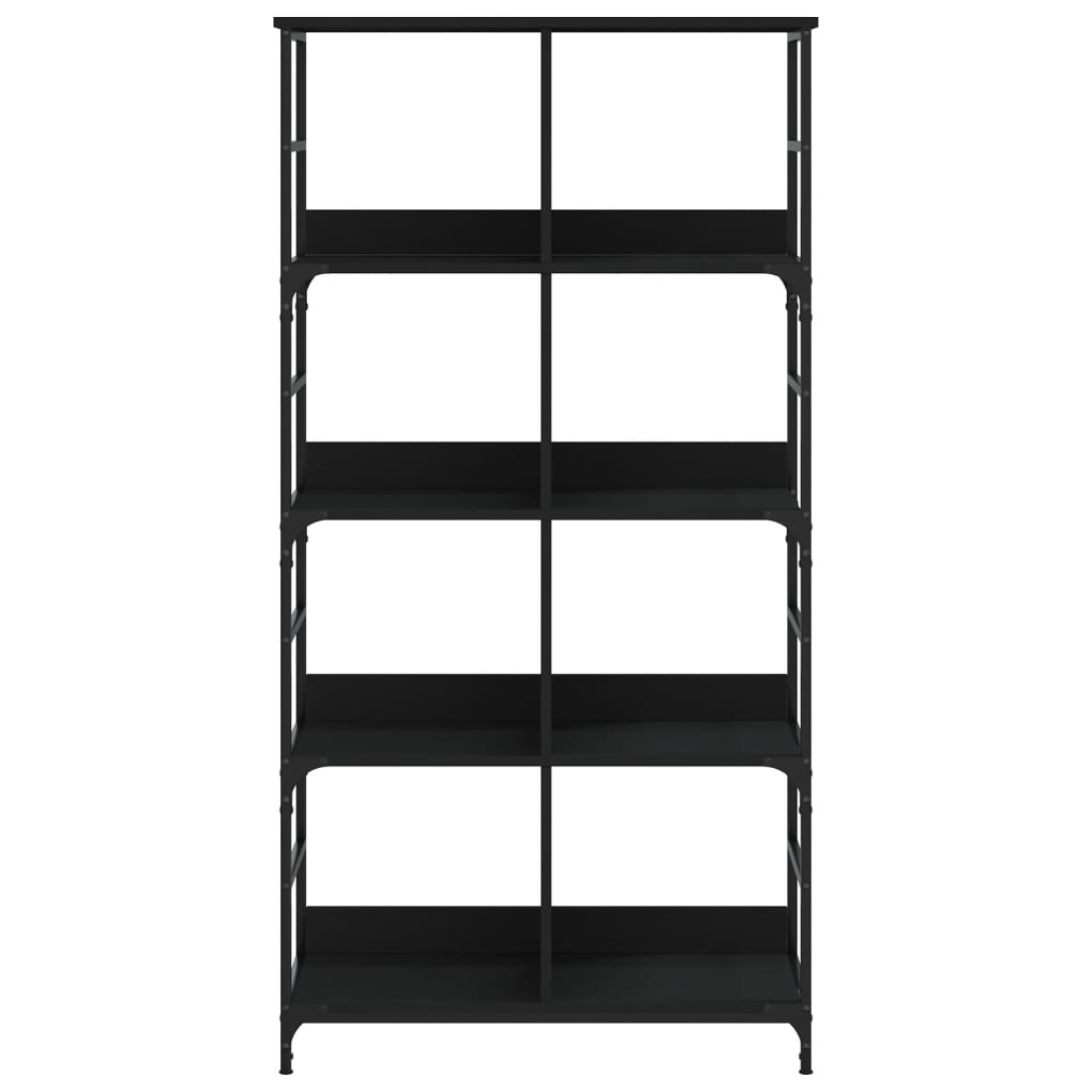 Libreria Nera 78,5x33x153 cm in Legno Multistrato 835254