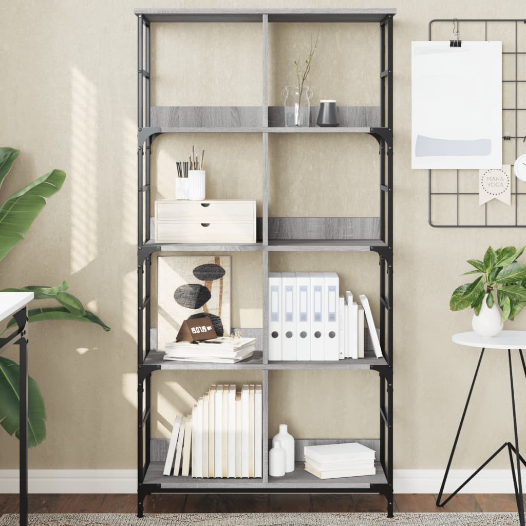 Libreria Grigio Sonoma 78,5x33x153 cm in Legno Multistrato 835257