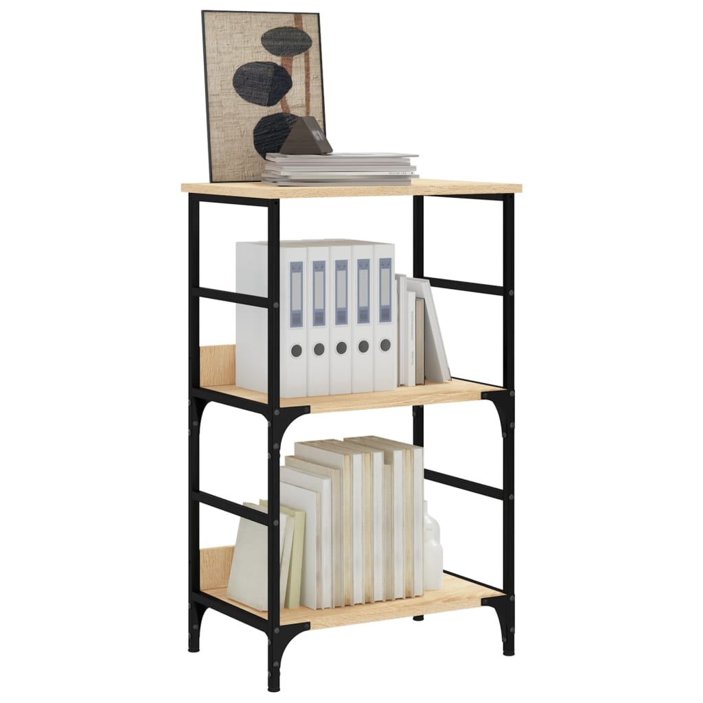 Libreria-Scaffale per Libri-Mobile di Stoccaggio Rovere Sonoma 50x33x82 cm in Legno Multistrato