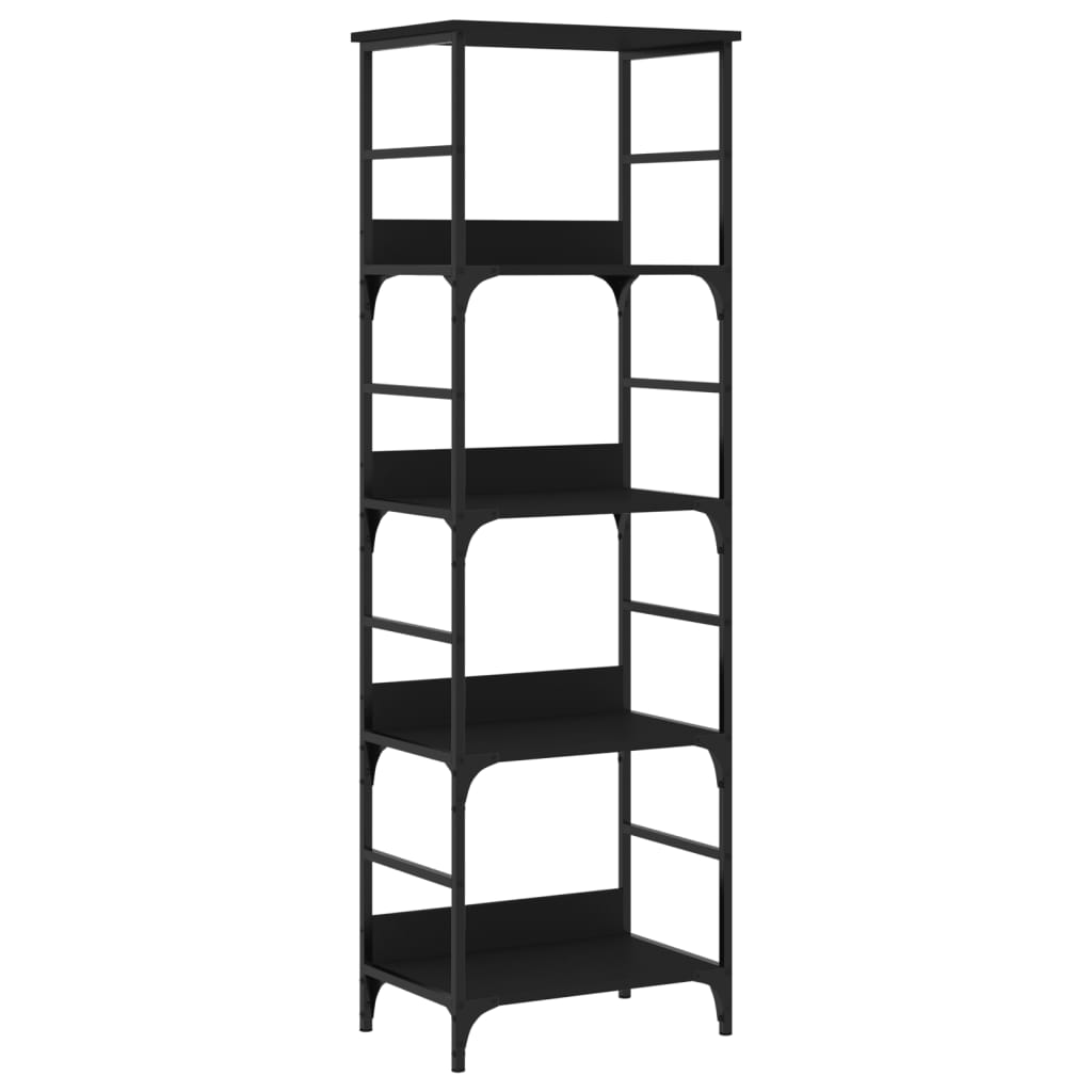 Libreria Nera 50x33x153 cm in Legno Multistratocod mxl 130999
