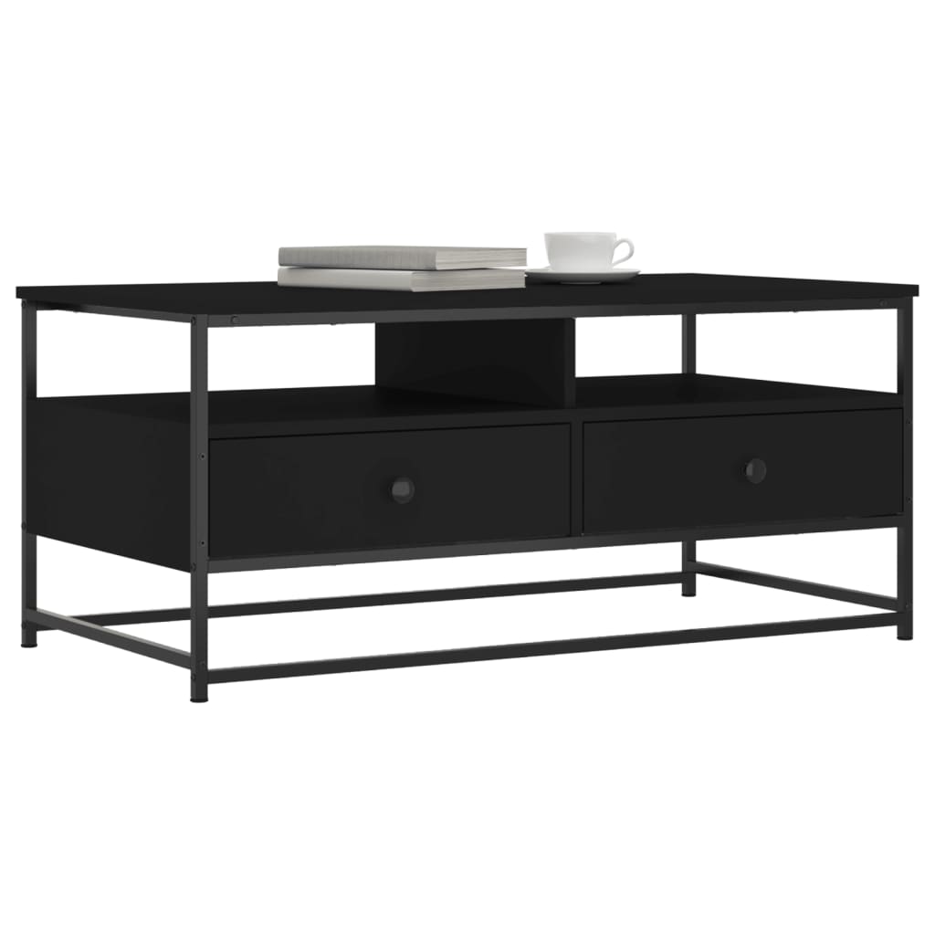 Tavolino da Salotto Nero 100x51x45 cm in Legno Multistrato 835284