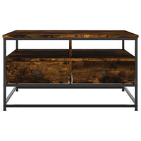 Tavolino da Salotto Rovere Fumo 80x80x45 cm Legno Multistrato 835291