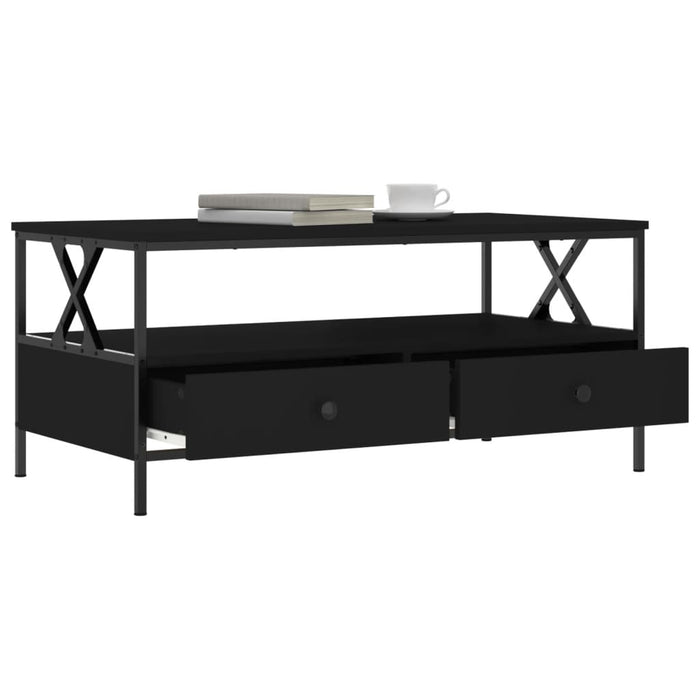 Tavolino da Salotto Nero 100x51x45 cm in Legno Multistrato 835299
