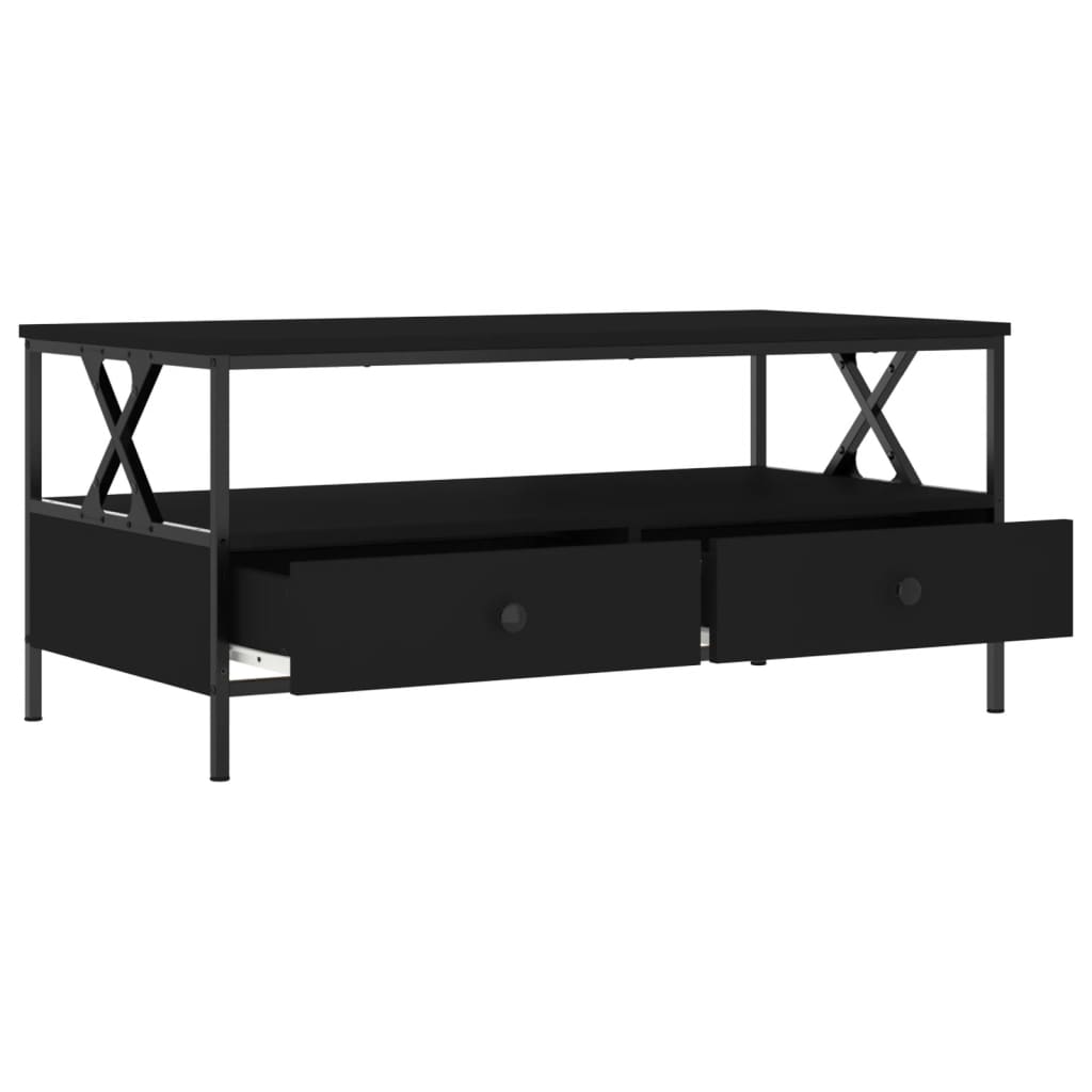 Tavolino da Salotto Nero 100x51x45 cm in Legno Multistrato 835299