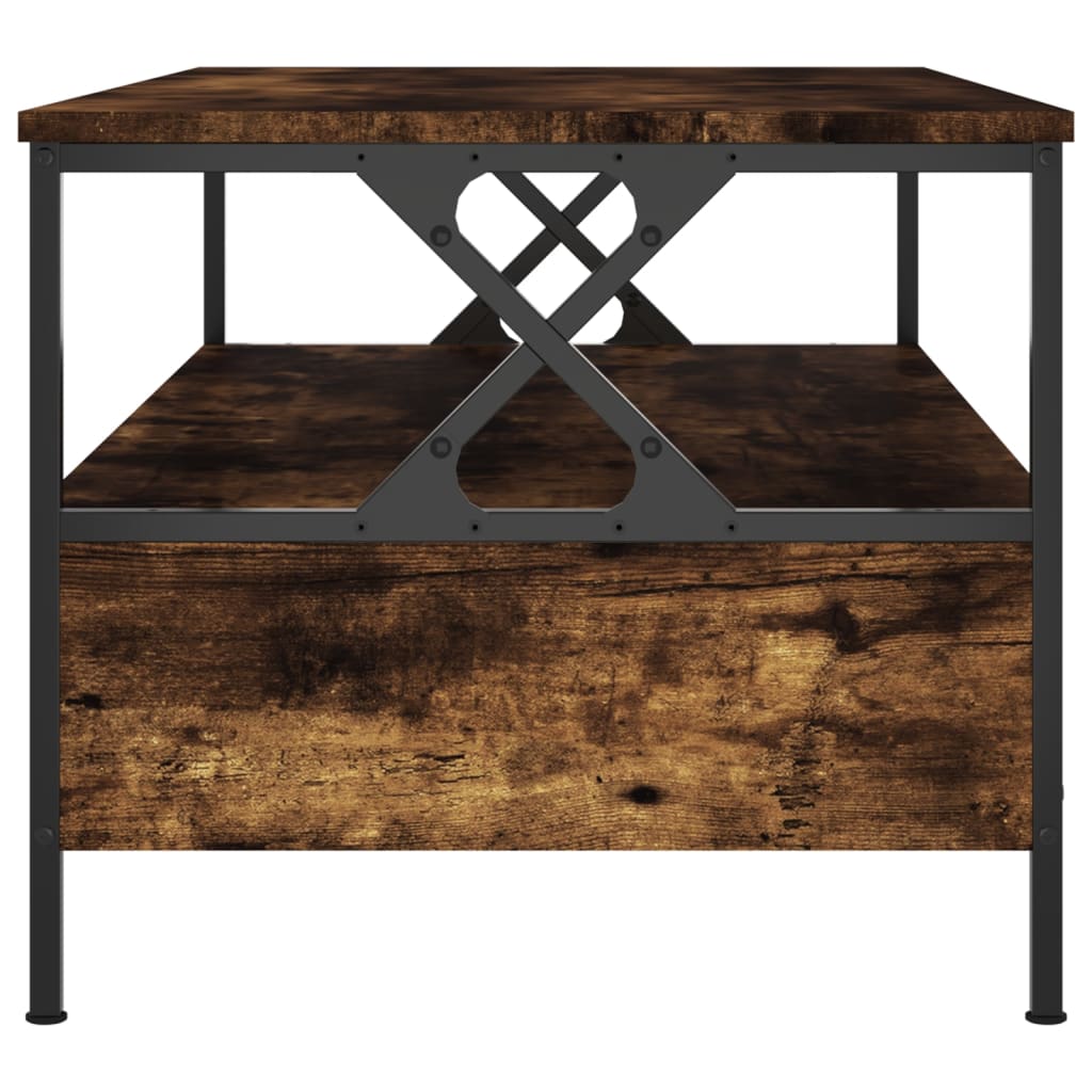 Tavolino da Salotto-Tavolino da soggiorno-Tavolo Rovere Fumo 100x51x45 cm Legno Multistrato 182743