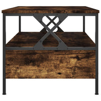 Tavolino da Salotto-Tavolino da soggiorno-Tavolo Rovere Fumo 100x51x45 cm Legno Multistrato 182743