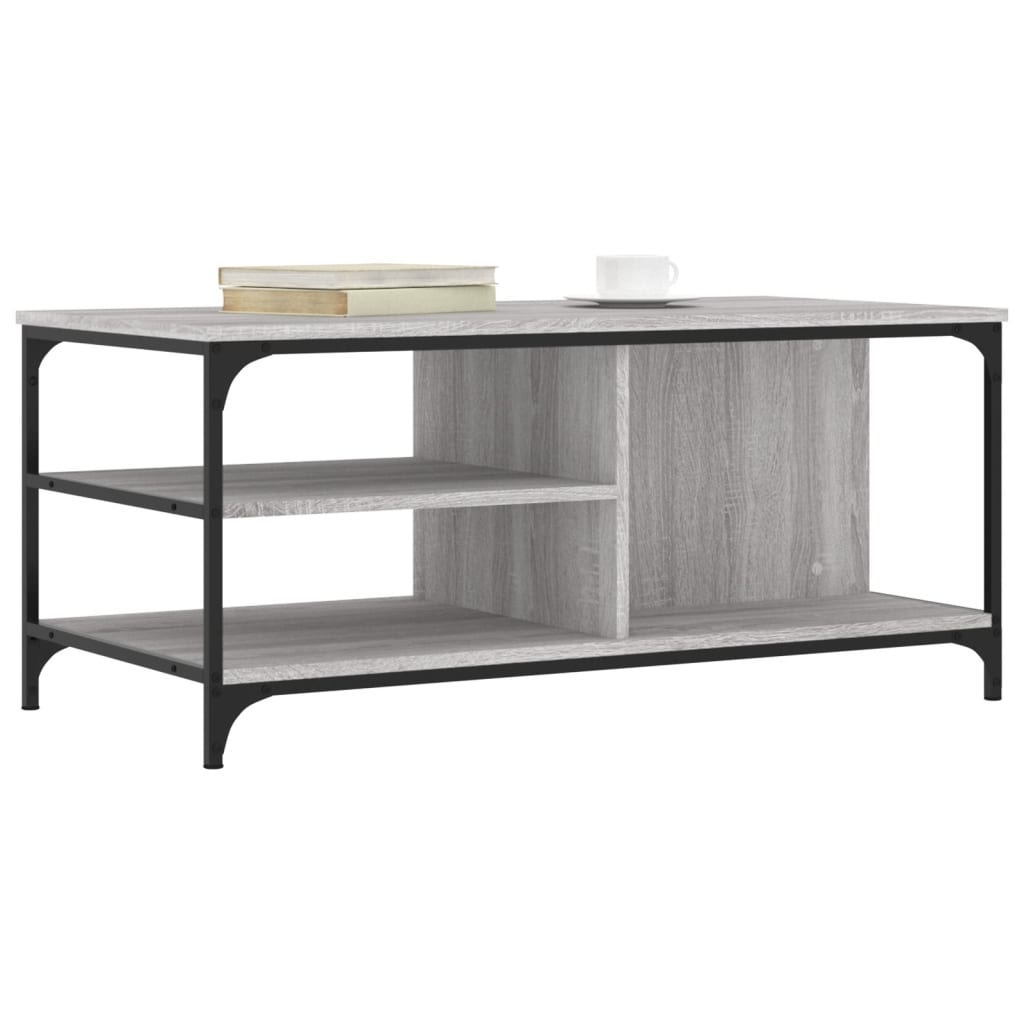 vidaXL Tavolino da Salotto grigio sonoma 100x50x45cm Legno Multistrato