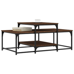 Tavolino Salotto-Tavolino da soggiorno-Tavolo Rovere Marrone 102x60x45cm Legno Multistrato