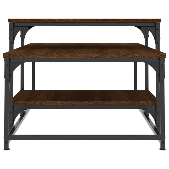 Tavolino Salotto-Tavolino da soggiorno-Tavolo Rovere Marrone 102x60x45cm Legno Multistrato