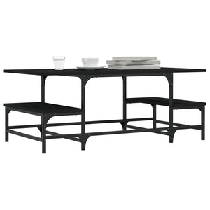 Tavolino da Salotto-Tavolino da soggiorno-Tavolo Nero 100x50,5x40 cm in Legno Multistrato