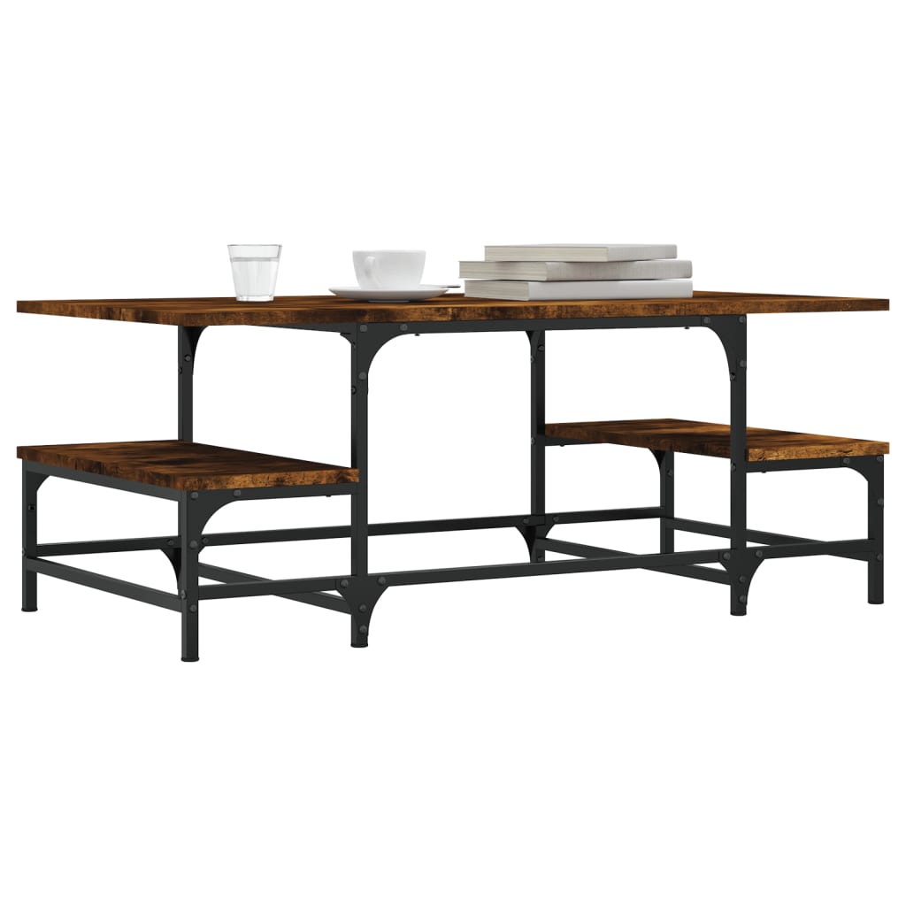 Tavolino da Salotto-Tavolino da soggiorno-Tavolo Rovere Fumo 100x50,5x40cm Legno Multistrato