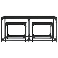 Tavolini Impilabili 3 pz Neri in Legno Multistrato 835389