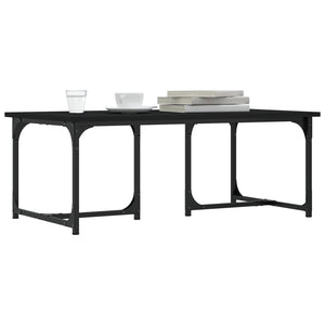 Tavolino da Salotto Nero 90x50x35 cm in Legno Multistrato 835399