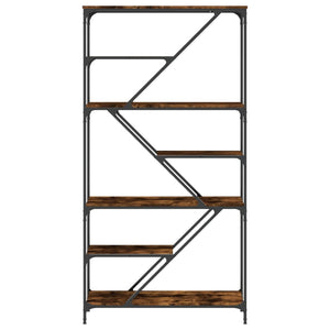 Libreria Rovere Fumo 91x36x176 cm Legno Multistrato e Acciaio 835416