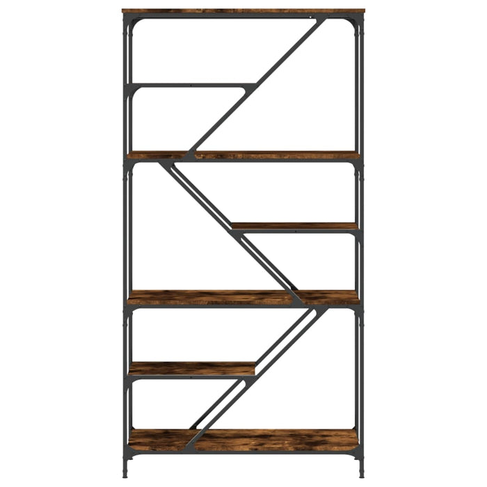 Libreria Rovere Fumo 91x36x176 cm Legno Multistrato e Acciaio 835416