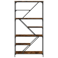 Libreria Rovere Fumo 91x36x176 cm Legno Multistrato e Acciaio 835416