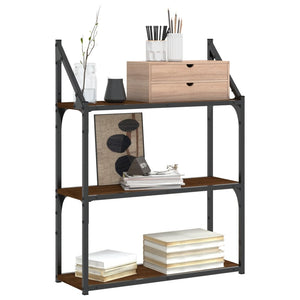 Scaffale Parete 3 Ripiani Rovere Marrone 60x21x78,5 Multistratocod mxl 107417