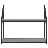 Scaffale Parete 2 Ripiani Grigio Sonoma 60x21x51 cm Multistrato 835462