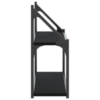 Scaffale a Parete 2 Ripiani Nero 80x21x51 cm Legno Multistrato 835464