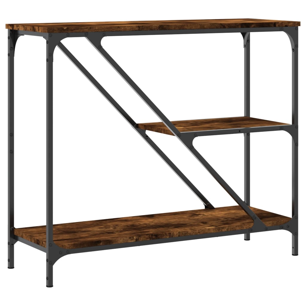 Tavolino Consolle-Tavolino da soggiorno-Tavolo Rovere Fumo 88,5x30x75cm in Legno Multistrato
