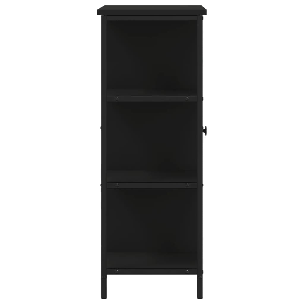 Credenza-Buffet-Armadio da cucina Nera 70x30x80 cm in Legno Multistrato 861292