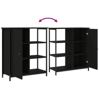 Credenza-Buffet-Armadio da cucina Nera 70x30x80 cm in Legno Multistrato 861292
