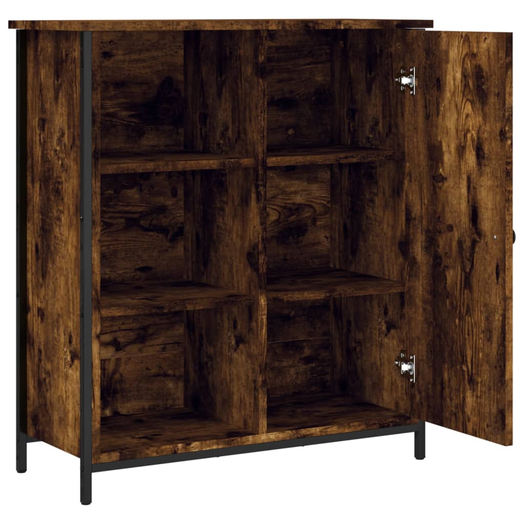 Credenza Rovere Fumo 70x30x80 cm in Legno Multistrato 835496