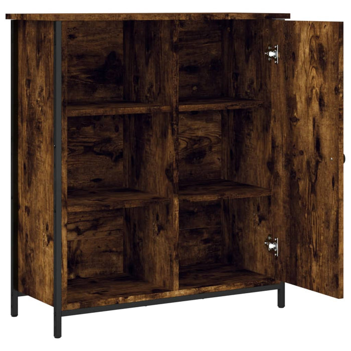 Credenza Rovere Fumo 70x30x80 cm in Legno Multistrato 835496
