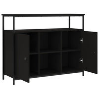 Credenza-Buffet-Armadio da cucina Nera 100x35x80 cm in Legno Multistrato 688223