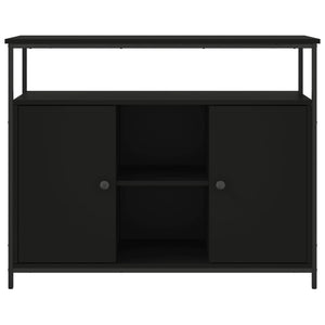 Credenza-Buffet-Armadio da cucina Nera 100x35x80 cm in Legno Multistrato 688223