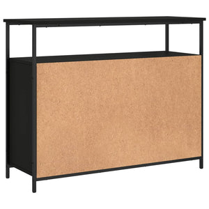 Credenza-Buffet-Armadio da cucina Nera 100x35x80 cm in Legno Multistrato 688223