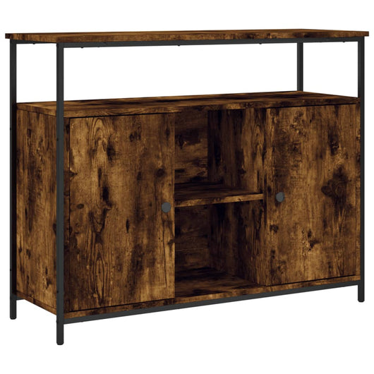 Credenza Rovere Fumo 100x35x80 cm in Legno Multistrato 835501