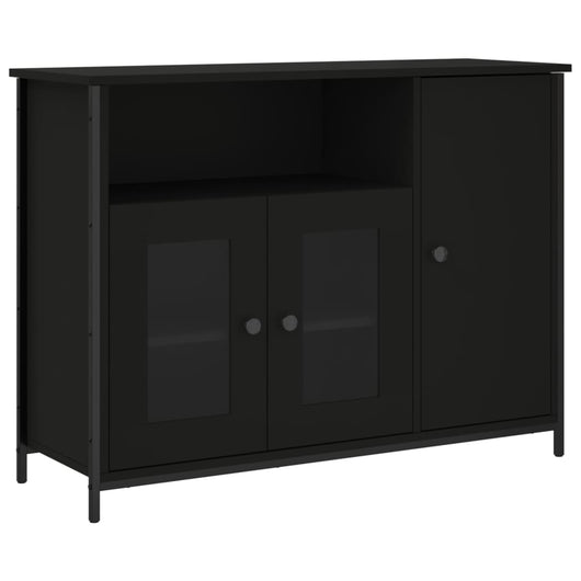 Credenza Nera 100x35x75 cm in Legno Multistrato 835509