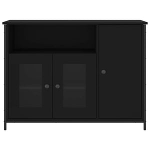 Credenza Nera 100x35x75 cm in Legno Multistrato 835509