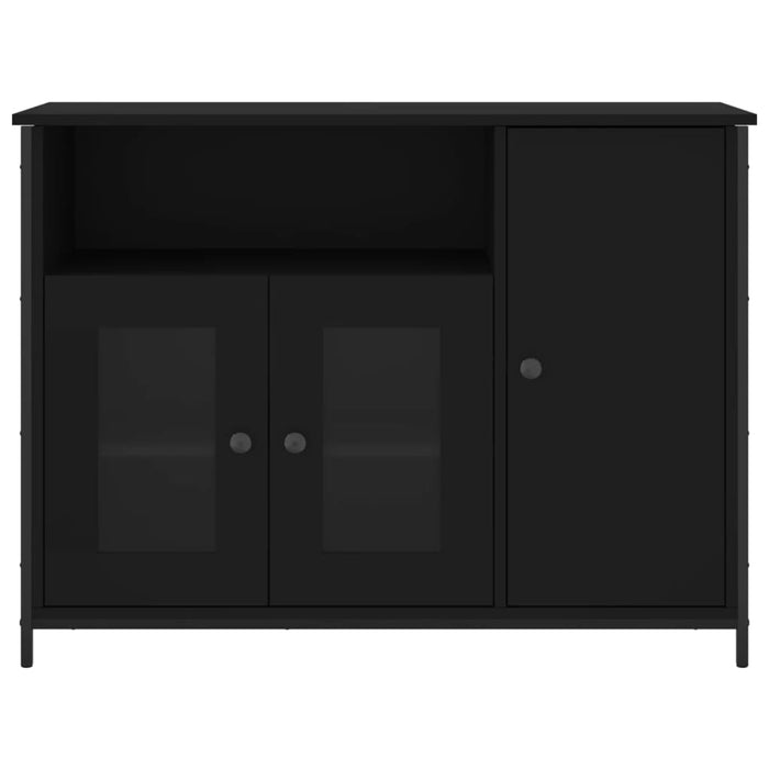 Credenza Nera 100x35x75 cm in Legno Multistrato 835509