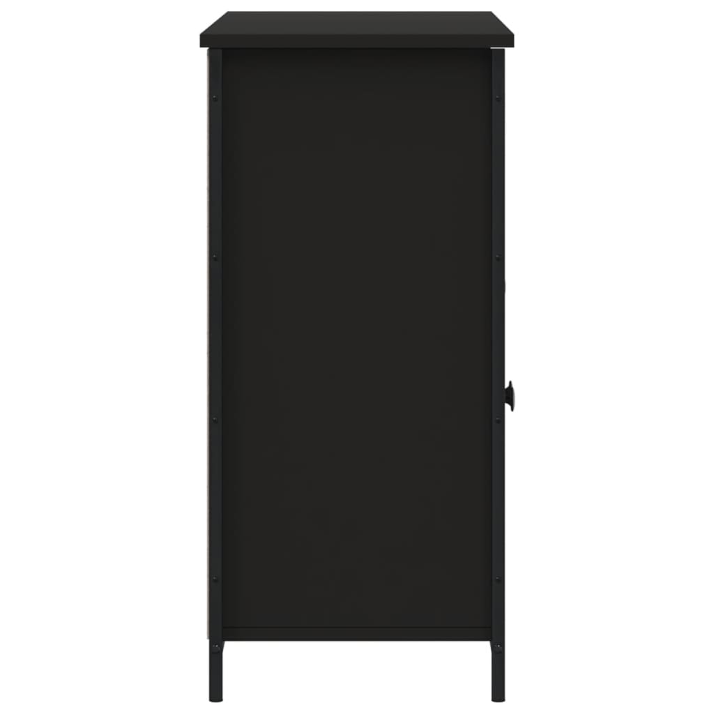 Credenza-Buffet-Armadio da cucina Nera 100x35x75 cm in Legno Multistrato