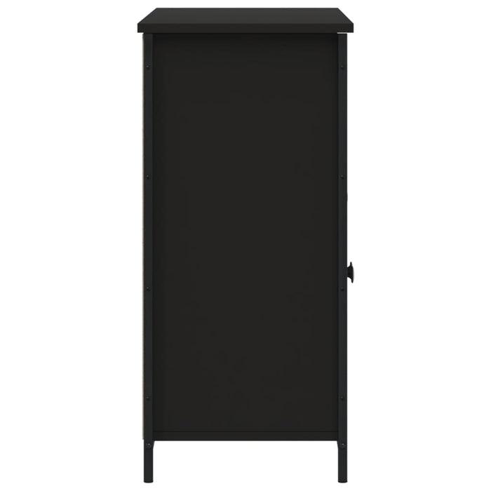 Credenza-Buffet-Armadio da cucina Nera 100x35x75 cm in Legno Multistrato