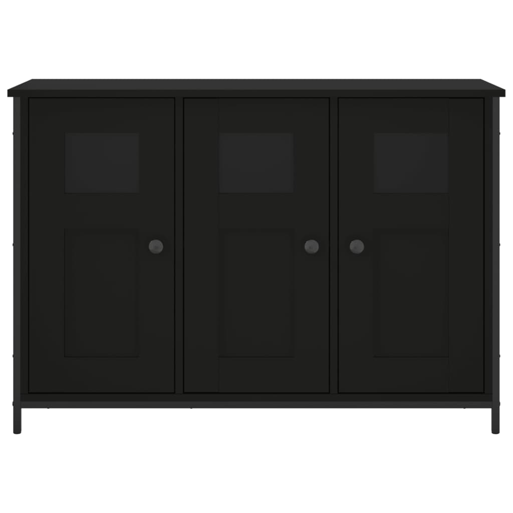 Credenza Nera 100x35x70 cm in Legno Multistrato 835519