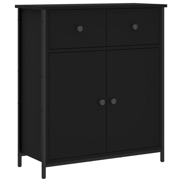 Credenza-Buffet-Armadio da cucina Nera 70x30x80 cm in Legno Multistrato 724073