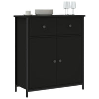 Credenza-Buffet-Armadio da cucina Nera 70x30x80 cm in Legno Multistrato 724073