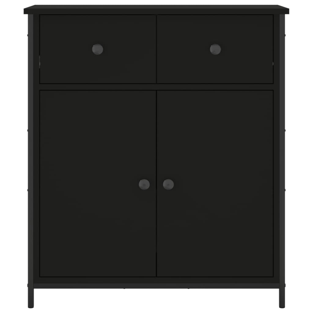 Credenza-Buffet-Armadio da cucina Nera 70x30x80 cm in Legno Multistrato 724073