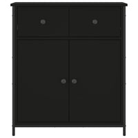 Credenza-Buffet-Armadio da cucina Nera 70x30x80 cm in Legno Multistrato 724073