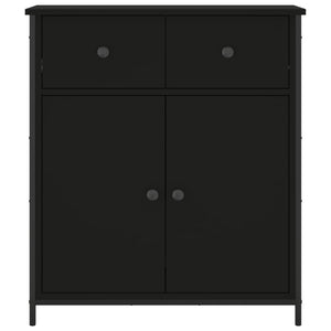 Credenza-Buffet-Armadio da cucina Nera 70x30x80 cm in Legno Multistrato 724073