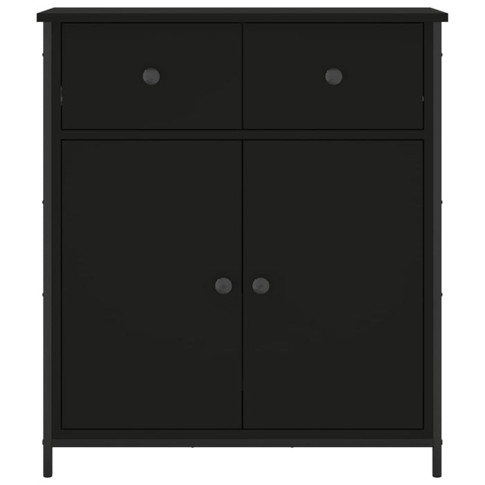 Credenza-Buffet-Armadio da cucina Nera 70x30x80 cm in Legno Multistrato 724073